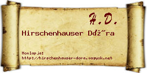 Hirschenhauser Dóra névjegykártya