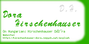 dora hirschenhauser business card